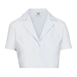 Sunday Best Shirt aritzia tuesday crop womens White preppy academia Size Small